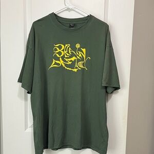 Brain Dead Green Tee with Yellow Graphic